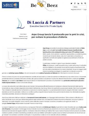 Milano Finanza | Arpe Group lancia il protocollo per le pmi in crisi