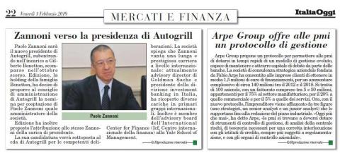 Italia Oggi | Arpe Group offre alle pmi un protocollo di gestione