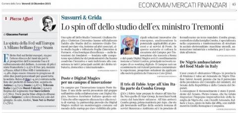 Lo spin off dello studio dell'ex ministro Tremonti