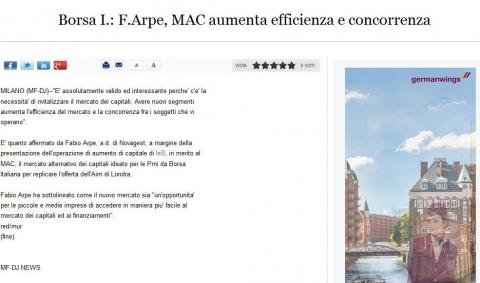 Borsa I.: F.Arpe, MAC aumenta efficienza e concorrenza