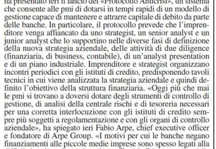 Pmi, Arpre Group lancia un protocollo anticrisi