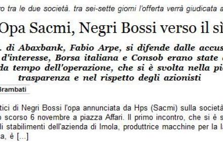 Opa Sacmi, Negri Bossi verso il si