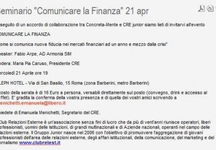 Comunicare la finanza