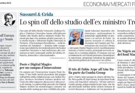 Lo spin off dello studio dell'ex ministro Tremonti