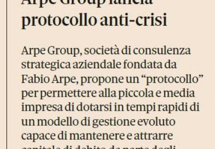 Il Sole 24 Ore | Arpe Group lancia protocollo anti-crisi