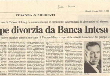 Arpe divorzia da Banca Intesa