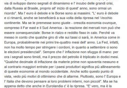 L'economia cresce ovunque il 2000 sarà l'anno del Toro