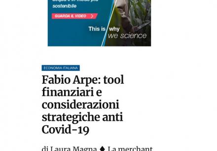 Fabio Arpe, tool finanziari e considerazioni strategiche anti Covid-19